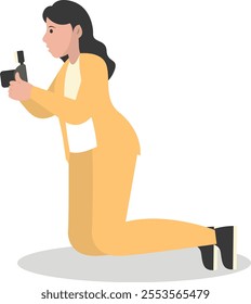 Photographer Cartoon Character. Professional Photographer. Vector Illustration Design