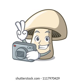Photographer champignon mushroom mascot cartoon