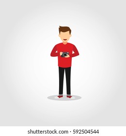 Photographer Character Design Vector