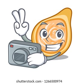 Photographer chicken coxinha isolated on a mascot