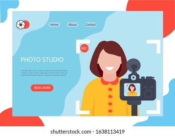 Photographer Concept. Photoshoot. Photos of the documents. Template can use for photo studio, courses,landing page, wallpaper, background, banner, advertising, web.