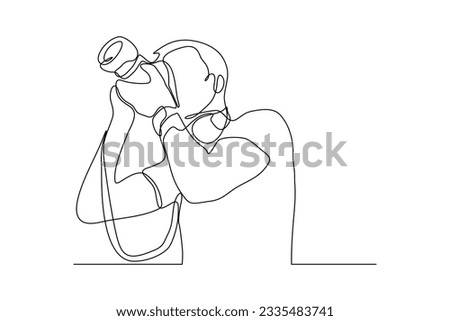 Photographer continuous line vector illustration
