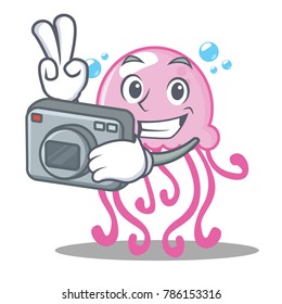 Photographer cute jellyfish character cartoon