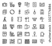Photographer and designer gadget, pixel perfect outline icon, isolated on white background
