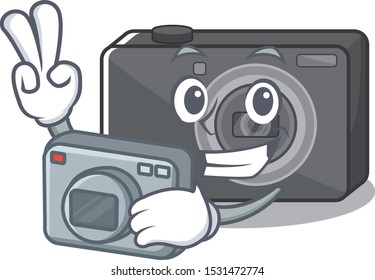 Photographer digital camera with on the mascot