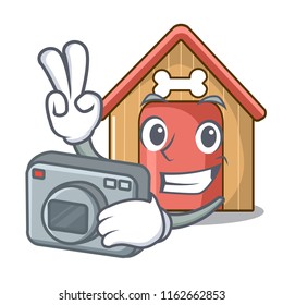 Photographer dog house isolated on mascot cartoon
