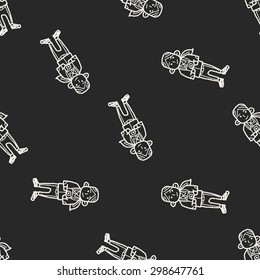 photographer doodle seamless pattern background
