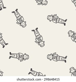 photographer doodle seamless pattern background