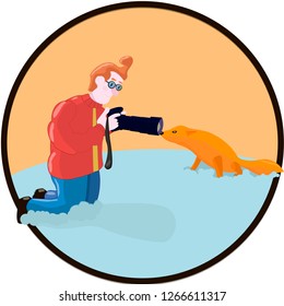 photographer and fox