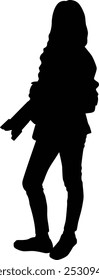 Fotograf Ganzkörper Silhouette Illustration. Menschen, die mit der Kamera fotografieren.