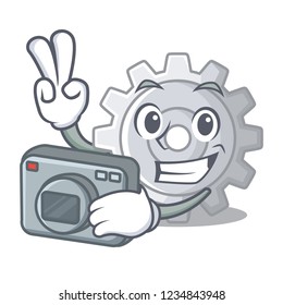 Photographer gear settings mechanism on mascot shape