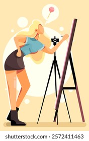 photographer girl in studio illustration 