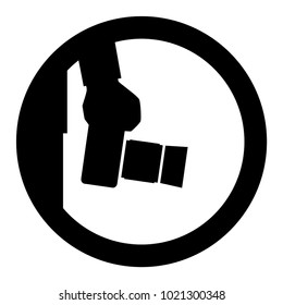 Photographer hand with camera icon or logo template. Vector illustration