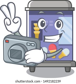 Photographer ice cream vending machine mascot shape