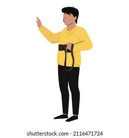 Photographer icon cartoon vector. Camera equipment. Photo studio