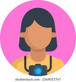 Photographer Icon Fill Vector Illustration