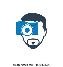 Photographer icon. Flat style vector EPS.
