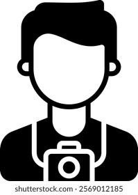 Photographer Icon Glyph Vector Illustration