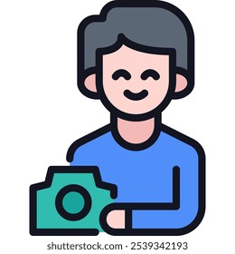 ilustração do ícone do fotógrafo para web, app, apresentação, infográficos ou etc