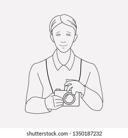Photographer icon line element. Vector illustration of photographer icon line isolated on clean background for your web mobile app logo design.