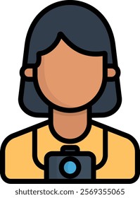 Photographer Icon Lineal Color Vector Illustration