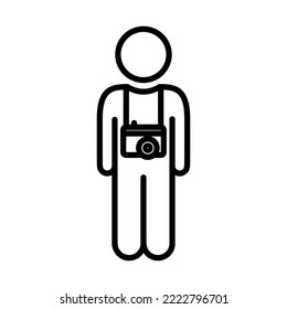 Photographer Icon Logo Design Vector Template Illustration Sign And Symbol Pixels Perfect