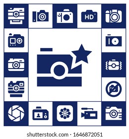 photographer icon set. 17 filled photographer icons. Included Camera, Photo camera, No photo, Shutter, Photos icons