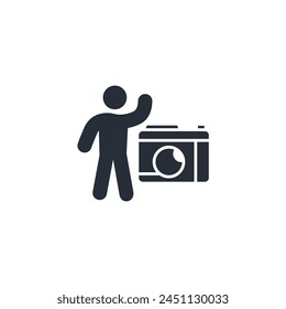 Photographer icon. vector.Editable stroke.linear style sign for use web design,logo.Symbol illustration.