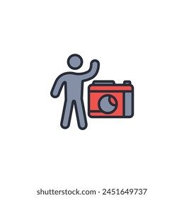 Photographer icon. vector.Editable stroke.linear style sign for use web design,logo.Symbol illustration.