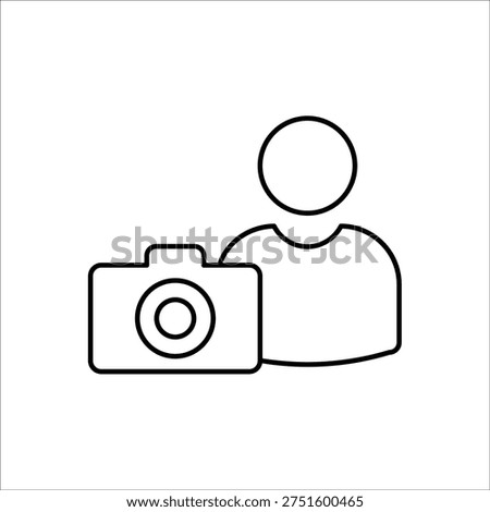 photographer icons. simple line vector illustration