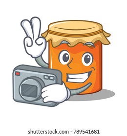 Photographer jam mascot cartoon style