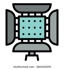 Photographer led light icon. Outline photographer led light vector icon for web design isolated on white background
