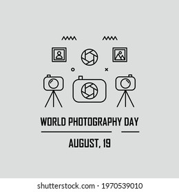 Photographer line illustration design. Easy to edit with vector file. Can use for your creative content. Especially about photography day campaign in this august.