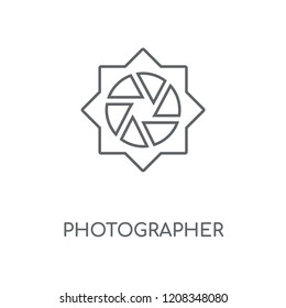 Photographer linear icon. Photographer concept stroke symbol design. Thin graphic elements vector illustration, outline pattern on a white background, eps 10.