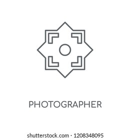 Photographer linear icon. Photographer concept stroke symbol design. Thin graphic elements vector illustration, outline pattern on a white background, eps 10.