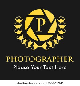 Photographer logo design template illustration. suitable for media, network, fashion, luxury etc