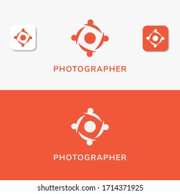 Diseño del logo del fotógrafo. Ilustración vectorial.