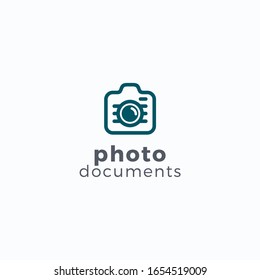 Plantilla de logotipo de fotógrafo. Etiqueta de diseño del vector 