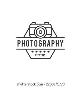 Photographer Logo Template. Vector Design Element Vintage Style for Logotype, Label, Badge, Emblem