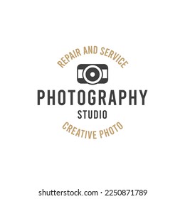 Vorlage für das Logo des Fotografen. Vectordesign-Element Vintage-Stil
