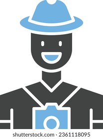 Photographer Male Icon image. Suitable for mobile application.