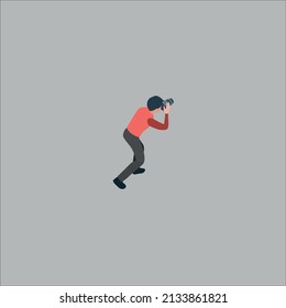 Photographer man, magazine, reporter, photographer vector design