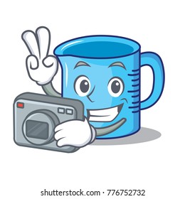 Photographer measuring cup character cartoon