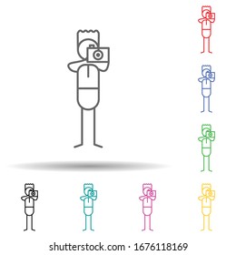 Photographer multi color set icon. Simple thin line, outline vector of hobbie icons for ui and ux, website or mobile application