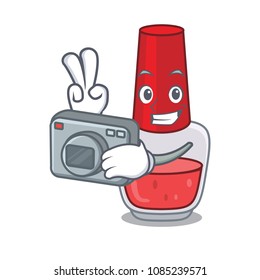 Photographer nail polish mascot cartoon