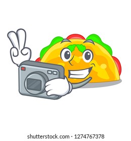 Photographer omelette in a toasted cartoon pan