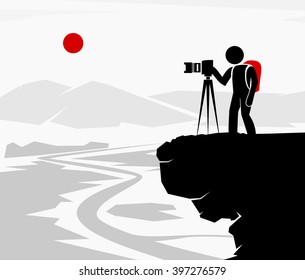 Photographer on cliff