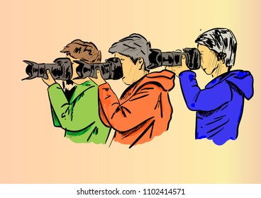 a photographer on the work