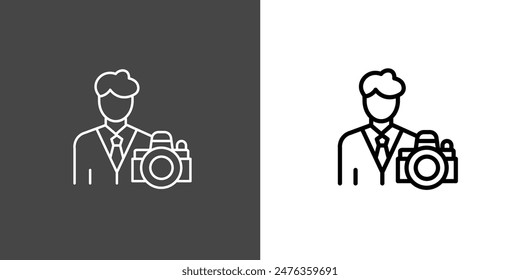 Photographer Outline Icon Vector Illustration