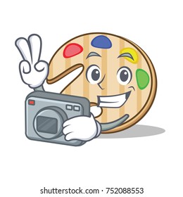 Photographer paint palette character cartoon